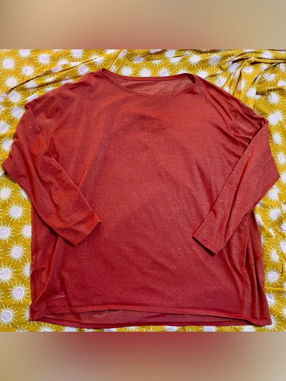 Lululemon Swiftly Tech Sparkle Long Sleeve Top Red Size 14
